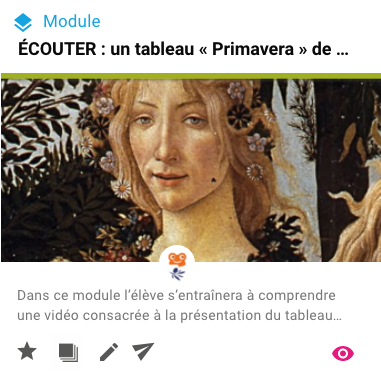 Module ÉCOUTER : un tableau 'Primavera' de Botticelli 1